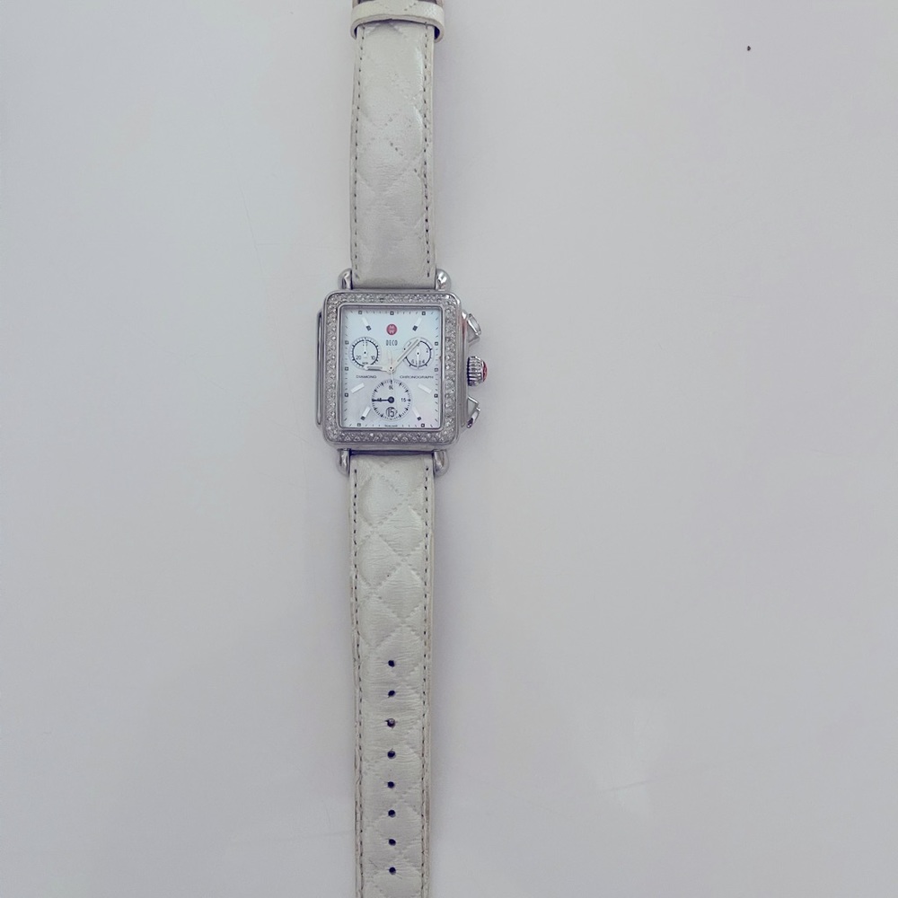 Michele Deco Mid Diamond Watch Head and band - Picture 3 of 9